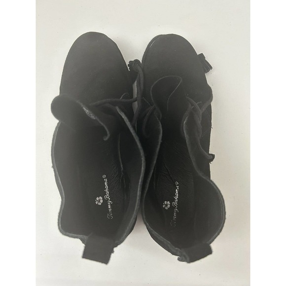 Tommy Bahama EVERT Black Suede Leather Lace Up Ankle Boots Women's SZ 9.5 - Picture 6 of 7